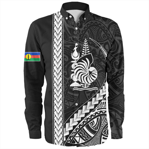 New Caledonia Long Sleeve Shirt Tribal Melanesian Coat Of Arms