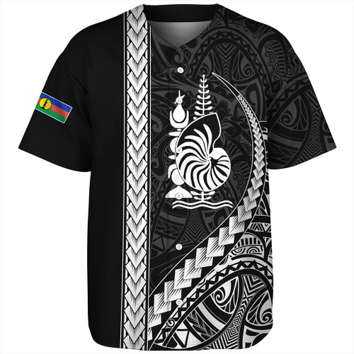 New Caledonia Baseball Shirt Tribal Melanesian Coat Of Arms