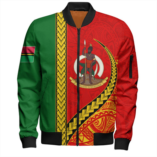 Vanuatu Bomber Jacket Tribal Melanesian Flag And Coat Of Arms