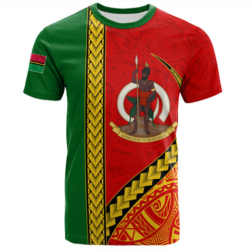 Vanuatu T-Shirt Tribal Melanesian Flag And Coat Of Arms