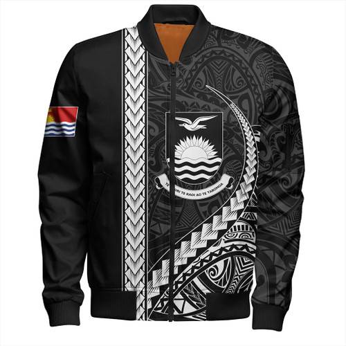 Kiribati Bomber Jacket Tribal Micronesian Coat Of Arms
