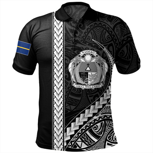 Nauru Polo Shirt Tribal Micronesian Coat Of Arms