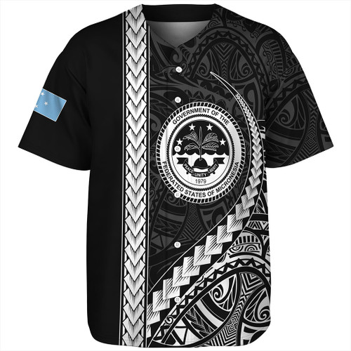 Federated States Of Micronesia Baseball Shirt Tribal Micronesian Coat Of Arms