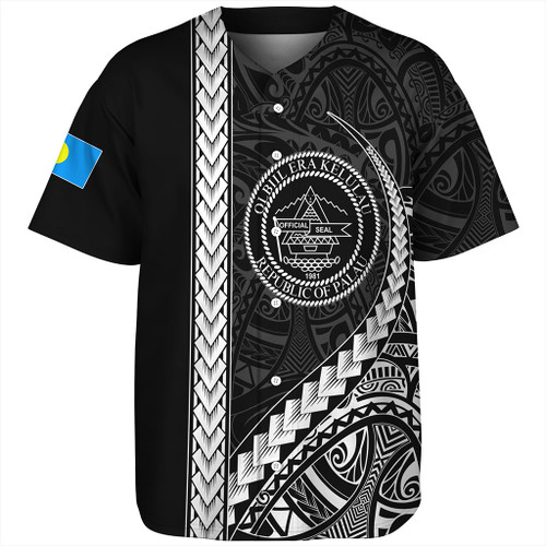 Palau Baseball Shirt Tribal Micronesian Coat Of Arms