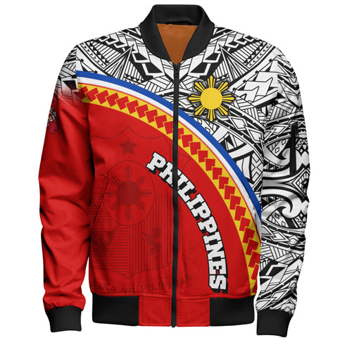 Philippines Filipinos Custom Personalised Bomber Jacket Tribal Patterns Curve Style