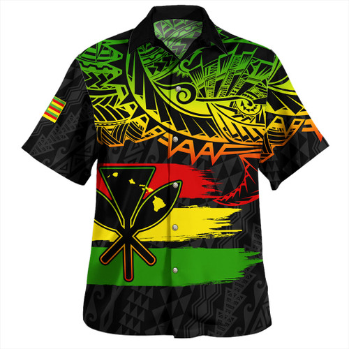 Hawaii Hawaiian Shirt Kanaka Maoli Tribal Polynesian Grunge Flag