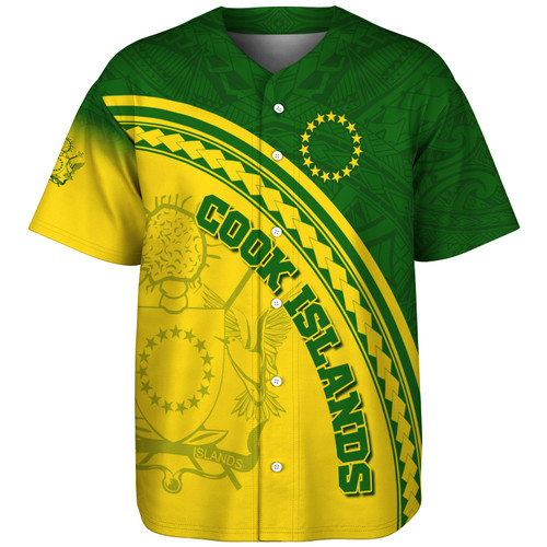 Cook Islands Custom Personalised Baseball Shirt Polynesian Tribal Patterns Curve Style