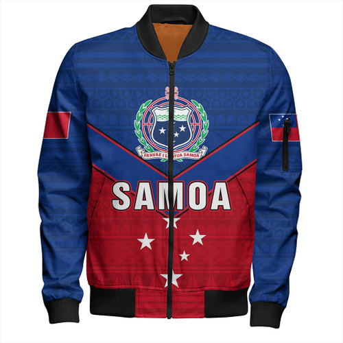 Samoa Bomber Jacket Custom Polynesian Tribal Sport Style