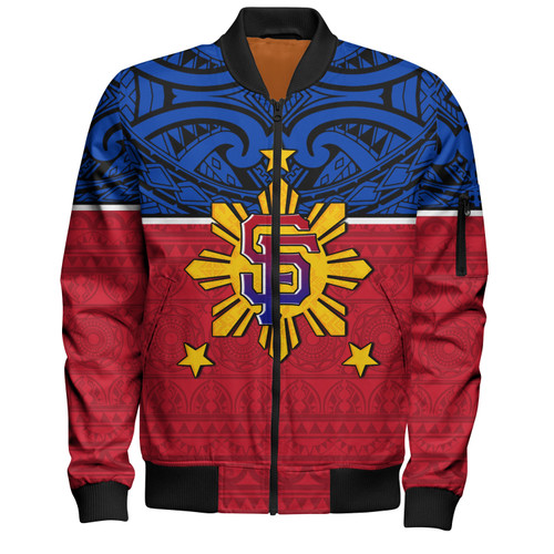 Philippines Filipinos Custom Personalised Bomber Jacket San Francisco Tribal Patterns Style