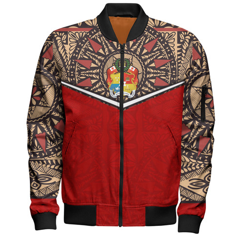 Tonga Bomber Jacket Tongan Ngatu Design