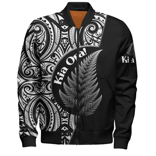 New Zealand Custom Personalised Bomber Jacket Kia Ora Silver Ferns Style