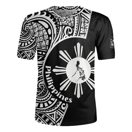 Philippines Filipinos Custom Personalised Rugby Jersey Sun And Map Lauhala Patterns Style