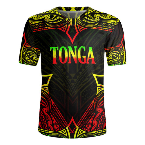 Tonga Custom Personalised Rugby Jersey Coat Of Arms With Patterns Reggae Color