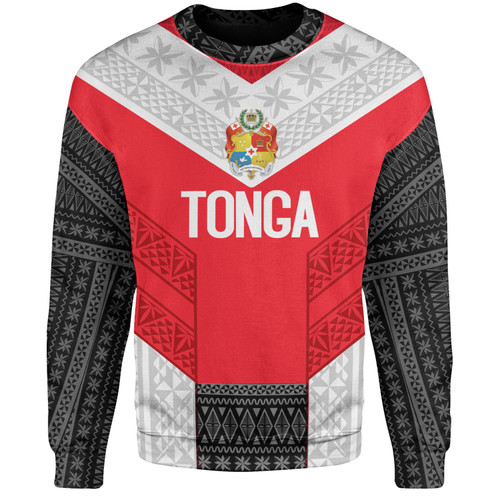 Tonga Custom Personalised Sweatshirt Mate Ma'a Tonga Ngatu Patterns