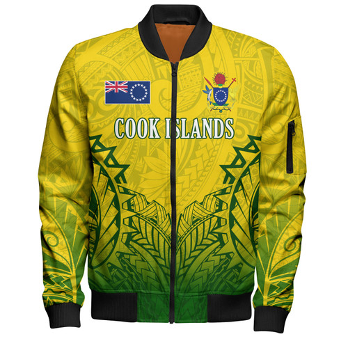Cook Islands Custom Personalised Bomber Jacket Seal With Flag Style