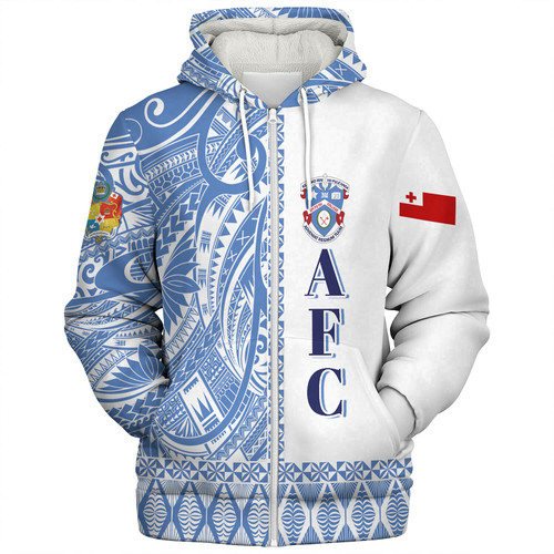 Tonga Custom Personalised Sherpa Hoodie Apifo'ou College Simple Ngatu Patterns