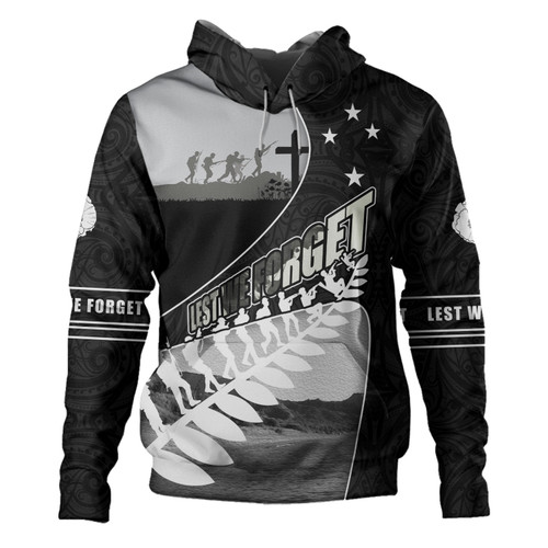 New Zealand Hoodie Lest We Forget Anzac Bay Beach