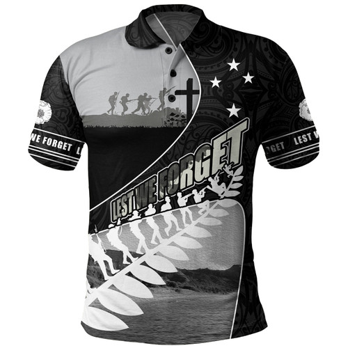 New Zealand Polo Shirt Lest We Forget Anzac Bay Beach