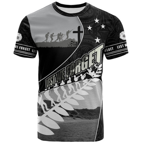 New Zealand T-Shirt Lest We Forget Anzac Bay Beach