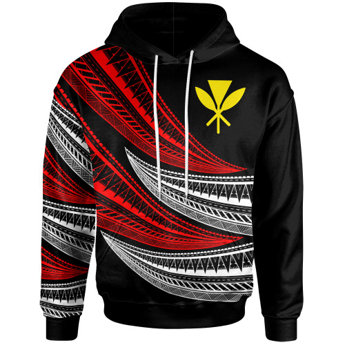 Hawaii Custom Personalised Hoodie - Wave Pattern Alternating RED1