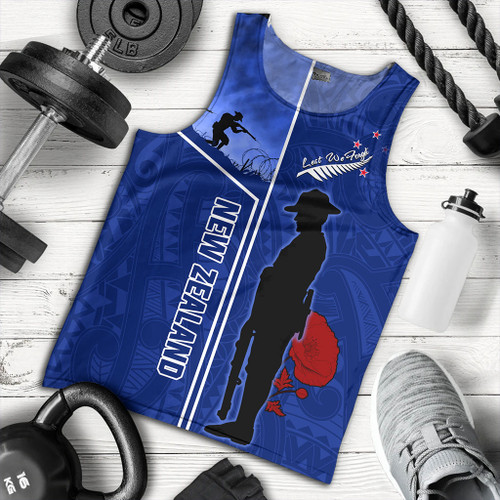 New Zealand Tank Top Anzac Day Lest We Forget Poppy