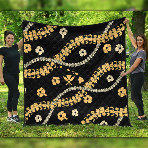 Hawaii Premium Quilt Curve Floral Lei