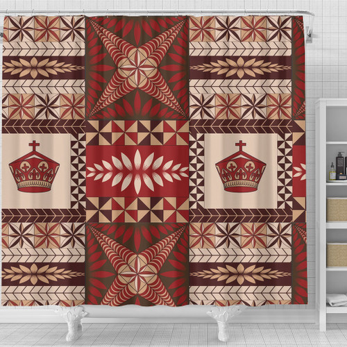 Tonga Shower Curtain Ngatu Pattern