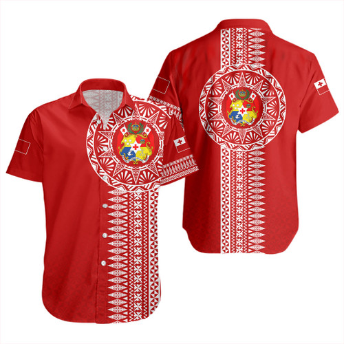 Tonga Short Sleeve Shirt Ngatu Tribal Pattern