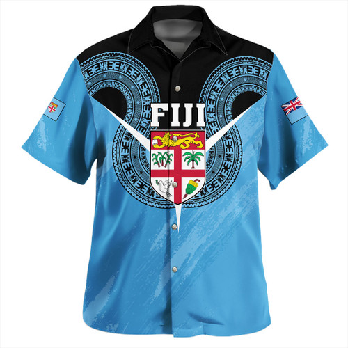 Fiji Hawaiian Shirt Melanesia Masi Pattern Grunge Style