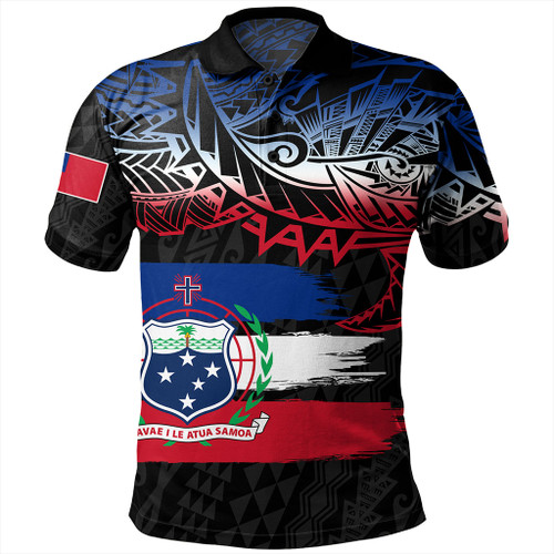 Samoa Polo Shirt Tribal Polynesian Grunge Flag