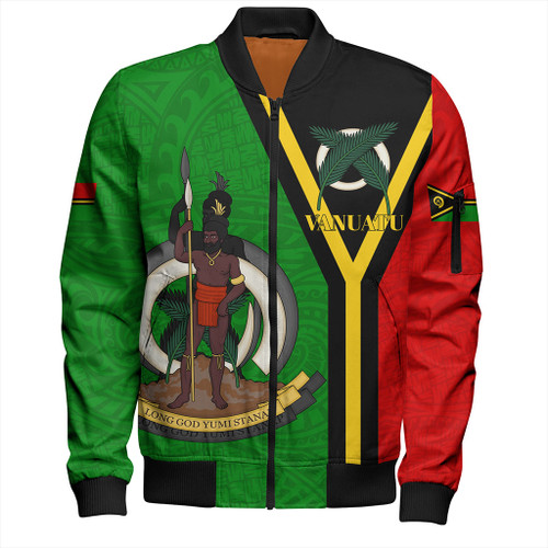 Vanuatu Bomber Jacket Melanesia Flag Design
