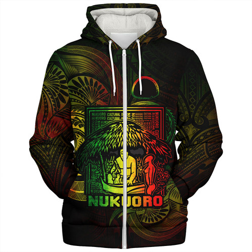 Federated States Of Micronesia Sherpa Hoodie Custom Nukuoro Atoll Cultural Tribal Pattern