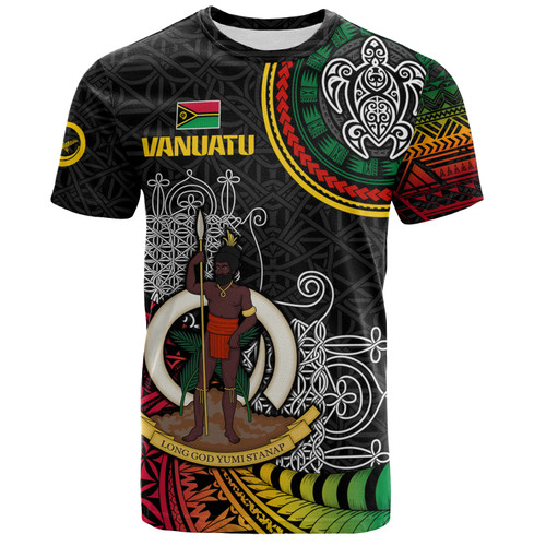 Vanuatu T-Shirt Custom Seal With Mutis En Atan Patterns