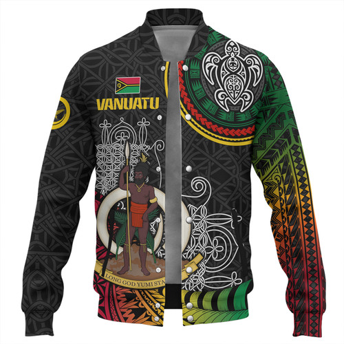 Vanuatu Baseball Jacket Custom Seal With Mutis En Atan Patterns