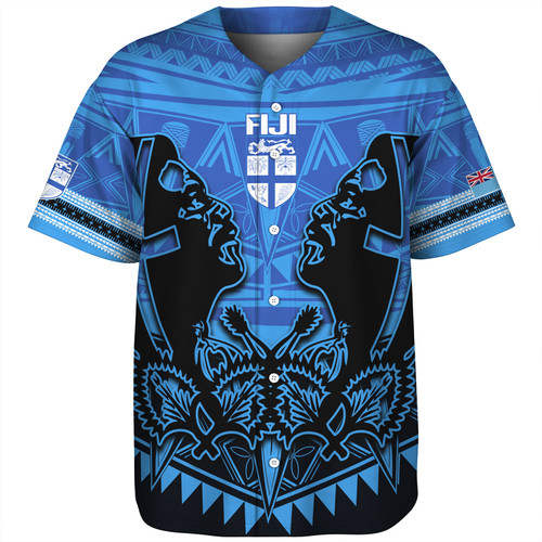 Fiji Baseball Shirt Fiji Bati Masi Tapa Style