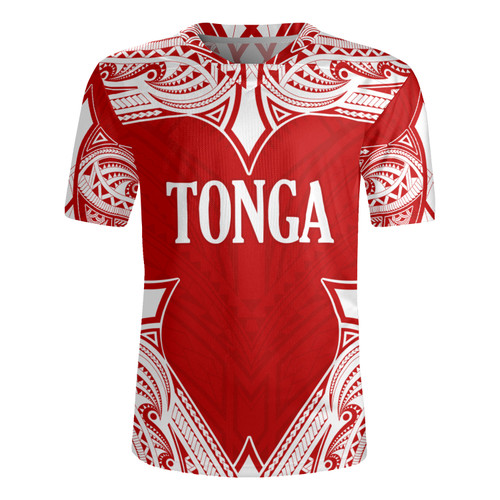 Tonga Rugby Jersey - Custom Coat Of Arms With Patterns Flag Color