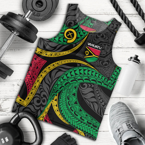 Vanuatu Tank Top - Custom Proud Vanuatu Tribal Pattern Mix Flag