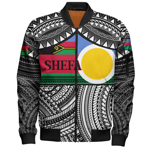Vanuatu Bomber Jacket - Custom Shefa Tribal Pattern Mix Flag
