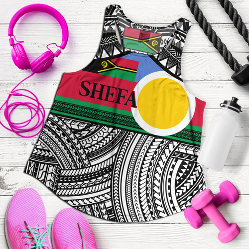 Vanuatu Women Tank - Custom Shefa Tribal Pattern Mix Flag