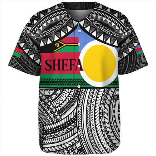 Vanuatu Baseball Shirt - Custom Shefa Tribal Pattern Mix Flag