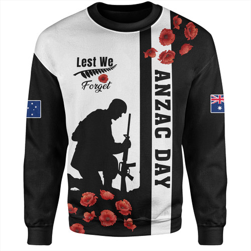 New Zealand Sweatshirt Anzac Day Lest We Forget Simple Style