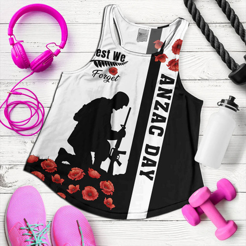 New Zealand Women Tank Anzac Day Lest We Forget Simple Style