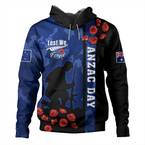 New Zealand Hoodie Anzac Day Lest We Forget Military Camouflage Simple Style