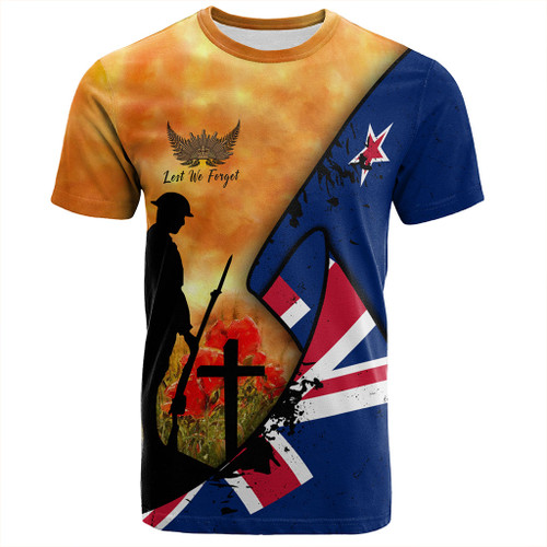 New Zealand T-Shirt Anzac Day Flag Lest We Forget