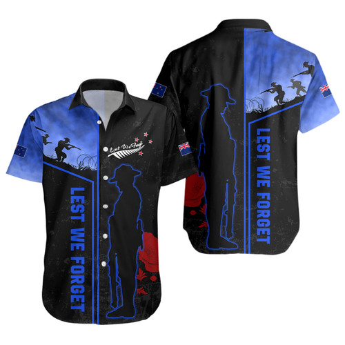 New Zealand Short Sleeve Shirt Anzac Day Lest We Forget Poppy Flower Symbol
