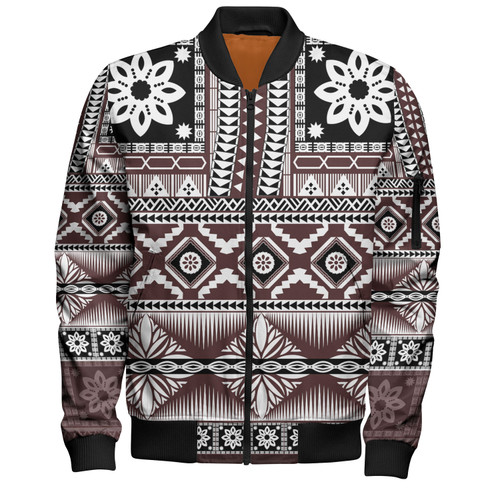Fiji Bomber Jacket Bula Fijian Masi Tapa Vintage Style
