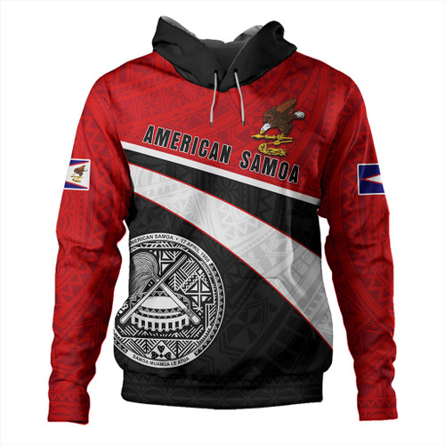 American Samoa Hoodie Polynesian Curve Style