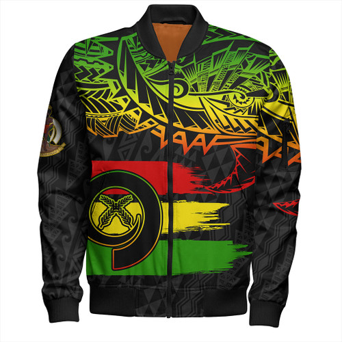 Vanuatu Bomber Jacket Tribal Grunge Flag