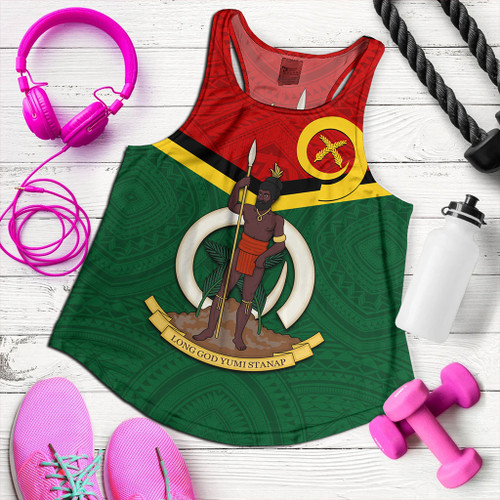 Vanuatu Women Tank Tribal Flag Sport Style