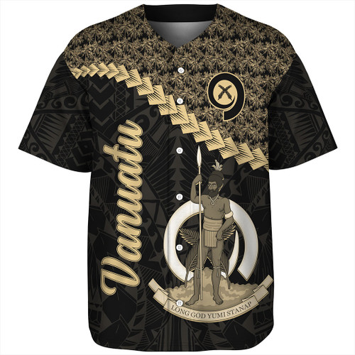 Vanuatu Baseball Shirt Custom Melanesia Tribal Golden Coconut